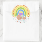 Rainbow Baby Brown Pasgeboren Hart Gele Sticker (Tas)