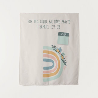 Rainbow Baby Bump Photo Tapestry Wandkleed