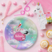 Rainbow Baby Butterfly Fairy Baby shower Papieren Bordje (Feest)