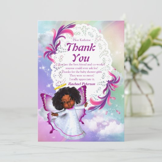 Rainbow Baby Butterfly Hartelijk dank Bedankkaart (Staand voorkant)