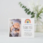 Rainbow baby dank u kaart, regenboog dank u briefkaart (Staand voorkant)
