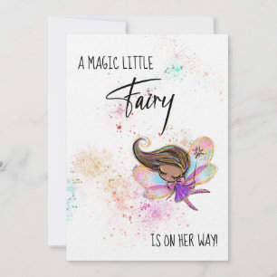 ** Rainbow Baby Fairy Glitter Douche Uitnodiging