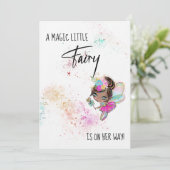 ** Rainbow Baby Fairy Magic Shower uitnodiging (Staand voorkant)