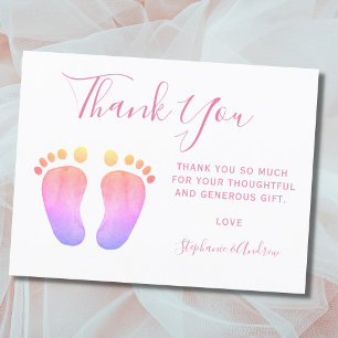 Rainbow Baby Feet Baby shower Hartelijk dank Briefkaart