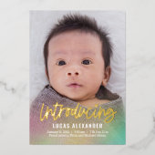 Rainbow Baby Folie Moderne aanmaning Feestdagenkaart (Voorkant)