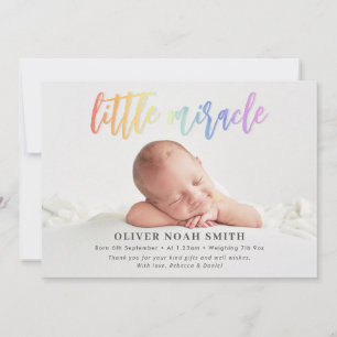 Rainbow Baby Geboorteaankondiging Little Miracle Aankondiging