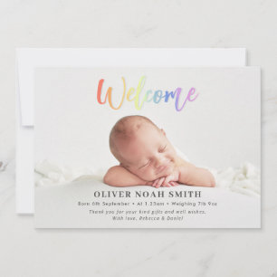Rainbow Baby Geboorteaankondiging Welkom Aankondiging