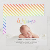 Rainbow Baby Geboorteaankondiging Welkom Aankondiging (Voorkant / Achterkant)