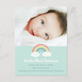 Rainbow Baby geboortemelding foto Briefkaart