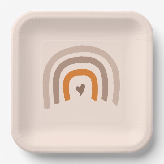 Rainbow Baby genderneutraal Modern Papieren Bordje (Voorkant)