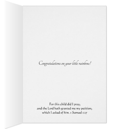 Rainbow Baby Girl Angel Religieuze Scripts Verse (Binnen (Rechts))