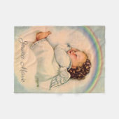 Rainbow Baby Girl Angel Sleeping on Cloud Fleece Deken (Voorkant (Horizontaal))