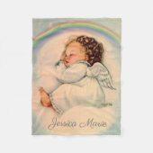 Rainbow Baby Girl Angel Sleeping on Cloud Fleece Deken (Voorkant)