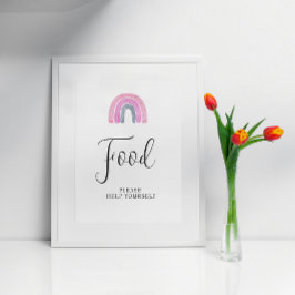 Rainbow Baby Girl Food Baby shower Teken Poster