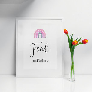 Rainbow Baby Girl Food Baby shower Teken Poster