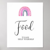 Rainbow Baby Girl Food Baby shower Teken Poster (Voorkant)