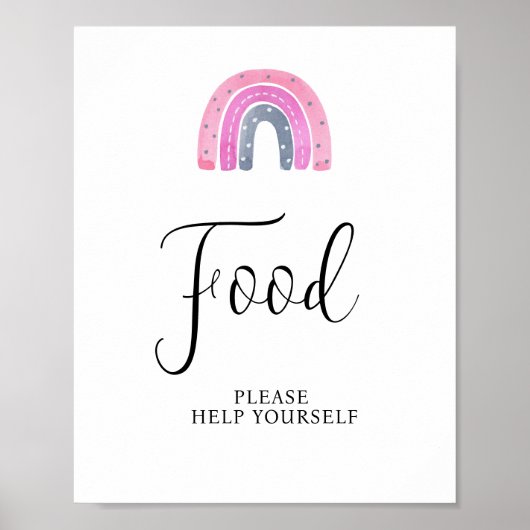Rainbow Baby Girl Food Baby shower Teken Poster (Voorkant)