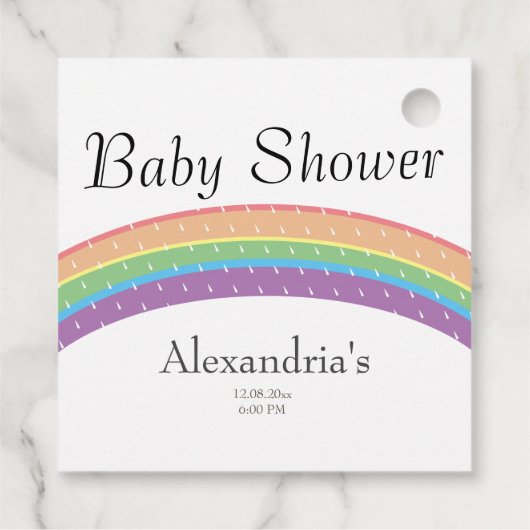Rainbow Baby Girl of boy Baby shower party Bedankjes Labels (Achterkant)