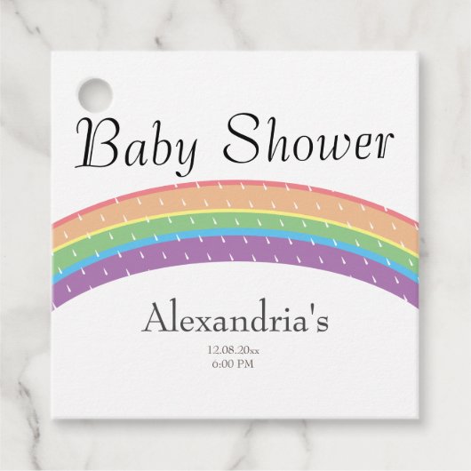 Rainbow Baby Girl of boy Baby shower party Bedankjes Labels (Voorkant)