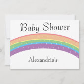 Rainbow Baby Girl of boy Baby shower party Kaart (Achterkant)