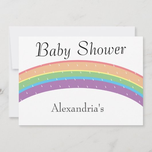 Rainbow Baby Girl of boy Baby shower party Kaart (Achterkant)