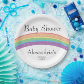 Rainbow Baby Girl of boy Baby shower party Papieren Bordje (Feest)