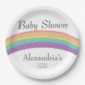 Rainbow Baby Girl of boy Baby shower party Papieren Bordje (Voorkant)