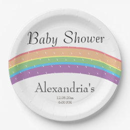 Rainbow Baby Girl of boy Baby shower party Papieren Bordje