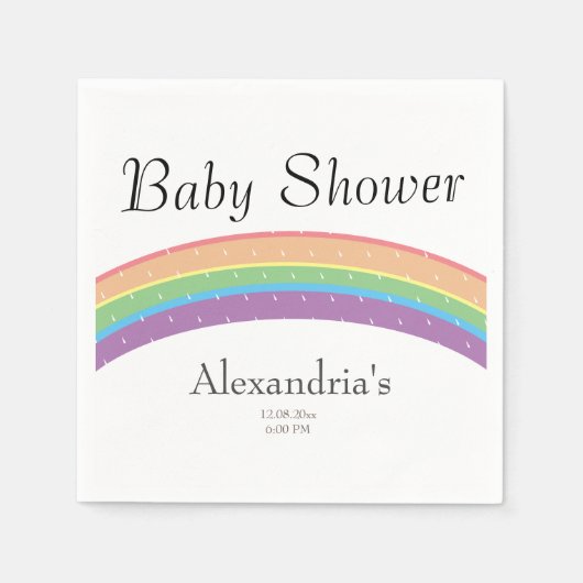 Rainbow Baby Girl of boy Baby shower party Servet (Voorkant)