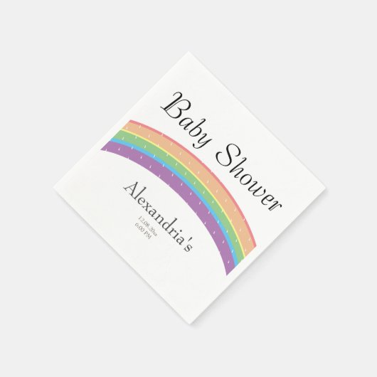 Rainbow Baby Girl of boy Baby shower party Servet (Hoek)