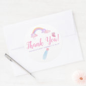 Rainbow Baby Girl Shower Bedankt Ronde Sticker (Envelop)