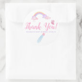Rainbow Baby Girl Shower Bedankt Ronde Sticker (Tas)