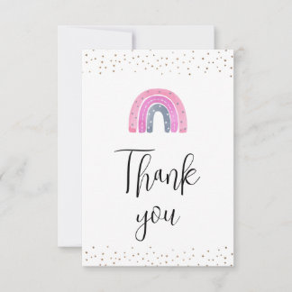 Rainbow  Baby Girl Shower Thank You Card Bedankkaart