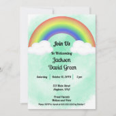 Rainbow Baby (groen) Douche Uitnodiging (Voorkant)