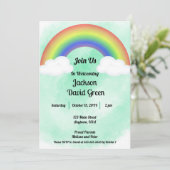 Rainbow Baby (groen) Douche Uitnodiging (Staand voorkant)
