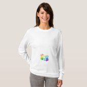 Rainbow Baby Handprint moederschap T-shirt (Voorkant volledig)