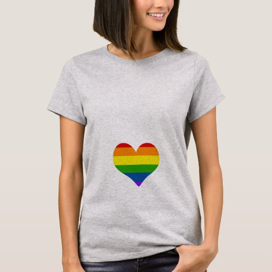 Rainbow Baby Heart Materschapshirt T-shirt (Voorkant)