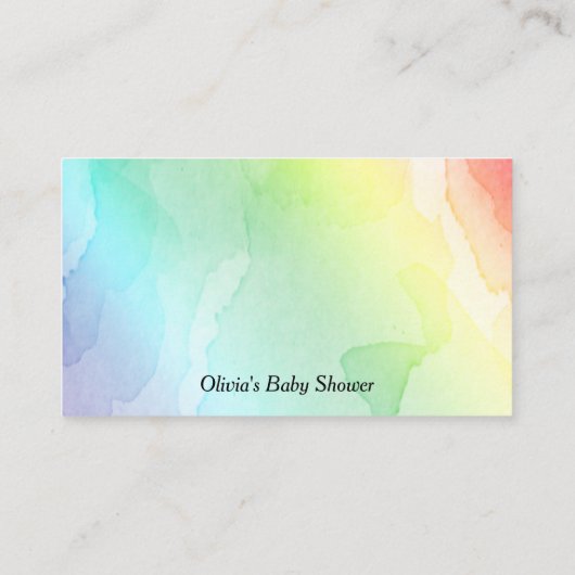 Rainbow Baby Luier Raffle Ticket, Zwart Script Informatiekaartje (Achterkant)