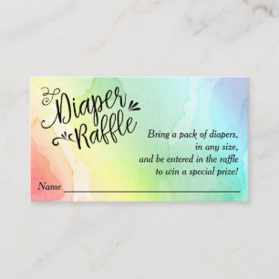Rainbow Baby Luier Raffle Ticket, Zwart Script Informatiekaartje