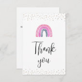Rainbow Baby Meisje Douche Dank u kaart (Voorkant / Achterkant)