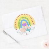 Rainbow Baby Newborn Cloud Yellow Heart Sticker (Envelop)