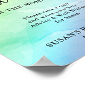 Rainbow Baby Script Baby shower Advice en wenst Poster (Hoek)