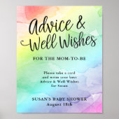 Rainbow Baby Script Baby shower Advice en wenst Poster (Voorkant)