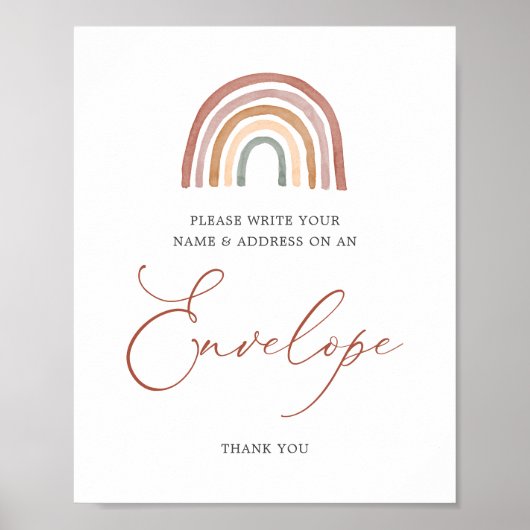 Rainbow Baby shower Adres Envelopteken Poster (Voorkant)