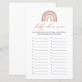 Rainbow Baby shower Baby ABC Race Game (Voorkant / Achterkant)