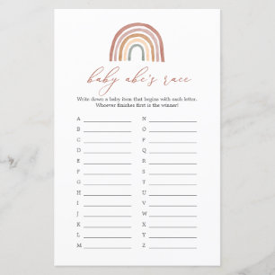 Rainbow Baby shower Baby ABC Race Game