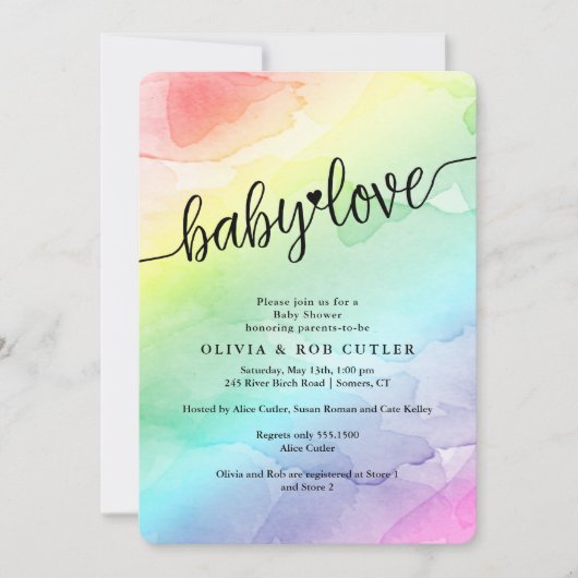 Rainbow Baby shower Baby Love Kaart (Voorkant)