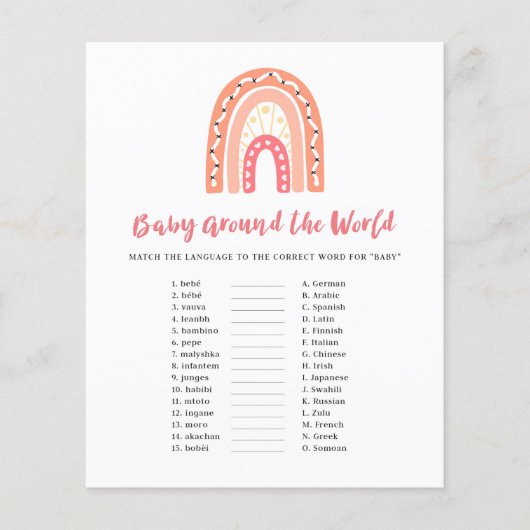 Rainbow Baby shower Baby rond het World Game (Voorkant)