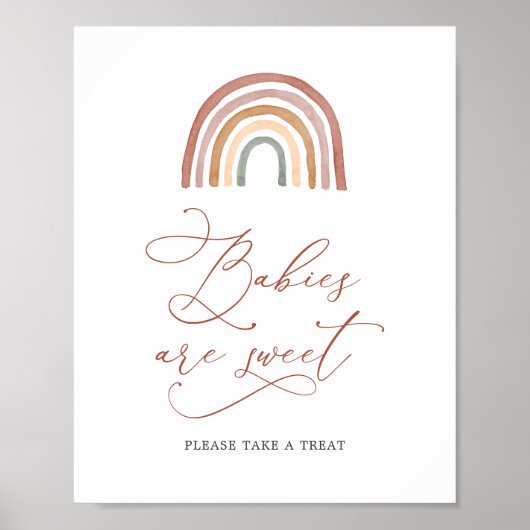 Rainbow Baby shower baby's zijn zoete gebarsten Poster (Voorkant)