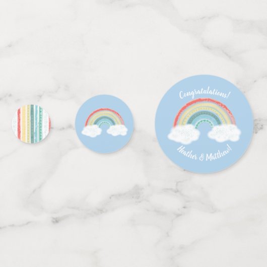 Rainbow Baby shower Blue Boy Confetti (Voorkanten)